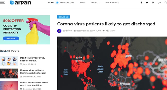 Mẫu giao diện web tin tức